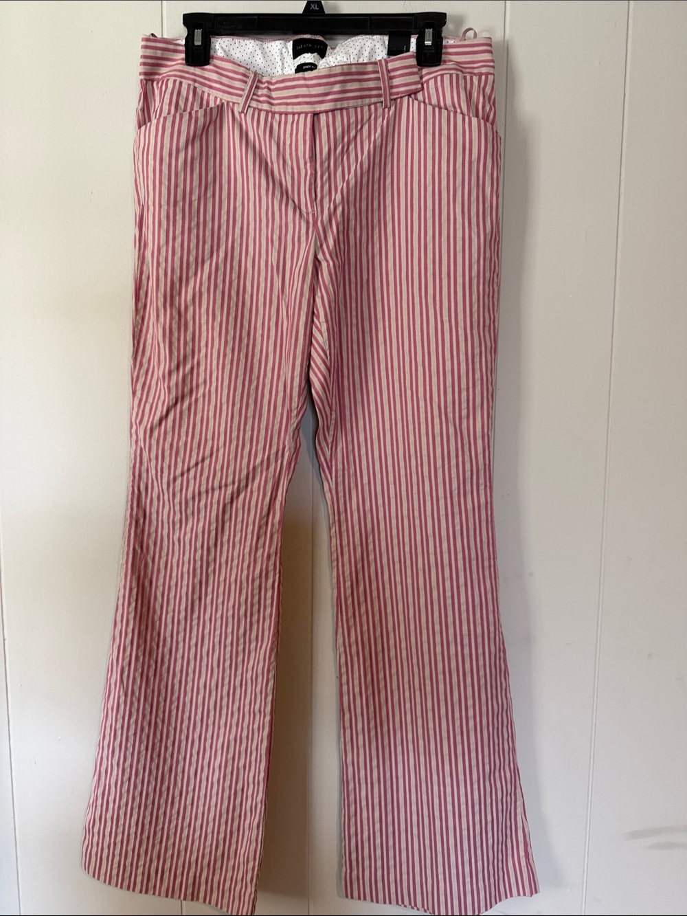 The Limited Pink and White Striped Trousers Drew Fit